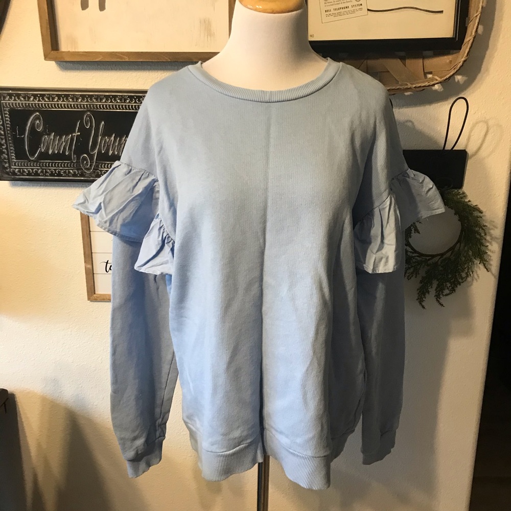 H&M Ruffle Sleeve Sweatshirt